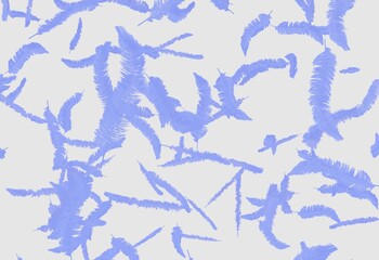 たくさん舞い散る綺麗な青い羽根