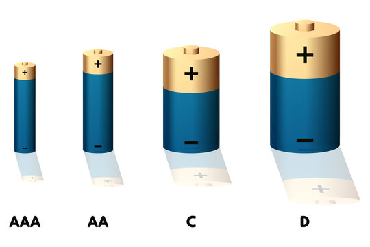 Blue battery set vector illustration.
