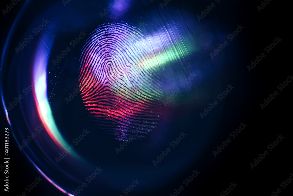 Poster close up beautiful abstract colored fingerprint on background texture for design. macro photography 