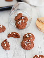 Cocoa and soy biscuits. Vegan cake recipe
