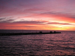 Edithburgh Jetty silhouette moody purple sunrise Australia