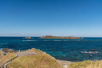 Fototapeta na wymiar 北海道　礼文島スコトン岬とトド島