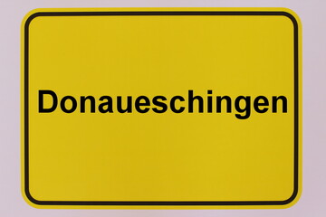 Illustration eines Stadteingangsschildes der Stadt Donaueschingen