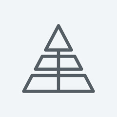 Pyramid icon isolated on background. Triangle symbol modern, simple, vector, icon for website design, mobile app, ui. Vector Illustration