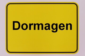 Illustration eines Stadteingangsschildes der Stadt Dormagen