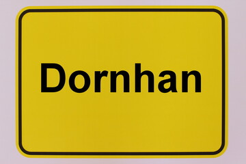 Illustration eines Stadteingangsschildes der Stadt Dornhan