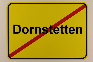 Illustration eines Stadtausgangsschildes der Stadt Dornstetten