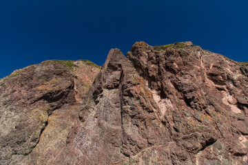 北海道　礼文島の地蔵岩の岸壁
