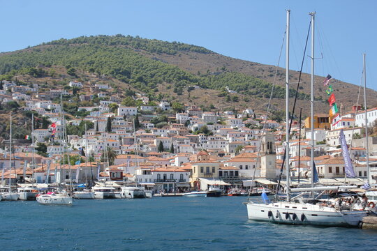 The port of Hydra Island, Greece