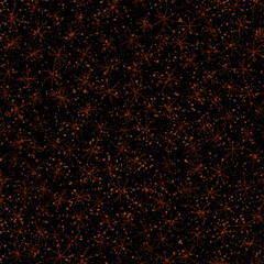 Hand Drawn red Snowflakes Christmas Seamless Patte