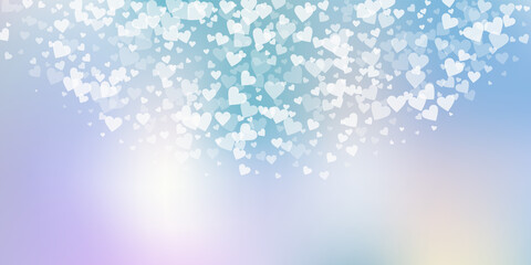 White heart love confettis. Valentine's day semici