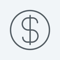 Dollar icon isolated on background. Currency symbol modern, simple, vector, icon for website design, mobile app, ui. Vector Illustration