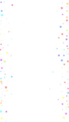 Festive curious confetti. Celebration stars. Color