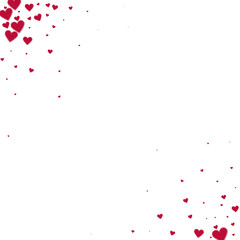 Red heart love confettis. Valentine's day corner o