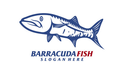 Barracuda fish design vector illustration, Creative Barracuda fish logo design concepts template, icon symbol