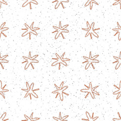 Hand Drawn red Snowflakes Christmas Seamless Patte