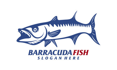 Barracuda fish design vector illustration, Creative Barracuda fish logo design concepts template, icon symbol