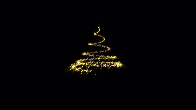Beautiful after effects animation of Christmas tree and snow over transparent background