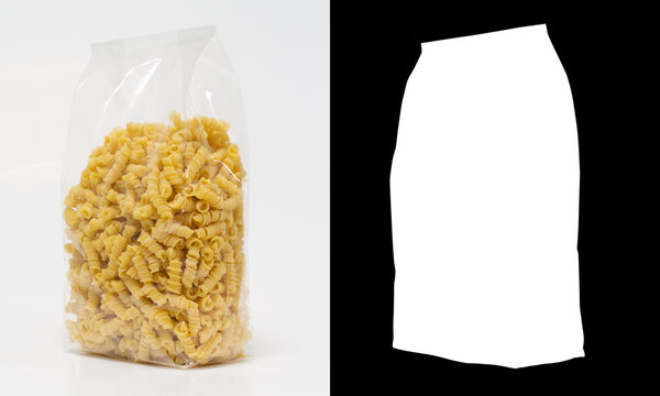 Transparent plastic pasta bag busiate