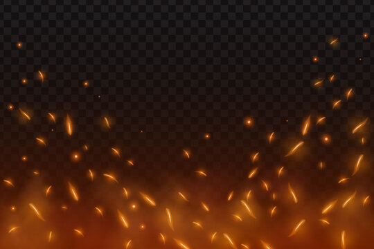 Vector illustration of abstract background with sparks from fire