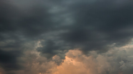 Fototapeta na wymiar Dramatic sky with clouds at sunset