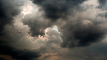 Fototapeta na wymiar Dramatic sky with clouds at sunset
