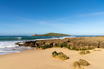 view of the beach at Ilha do Pessegueiro on the Alentejo Coast of Portugal