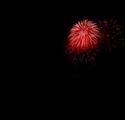Fototapeta premium Beautiful fireworks celebrate Christmas and New Year, a happy time for everyone.
