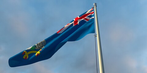 3d rendering of the national flag of the South Georgia and the South Sandwich Islands