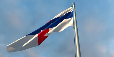 3d rendering of the national flag of the Netherlands Antilles