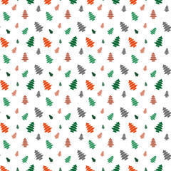 colorful christmas seamless pattern with christmas tree design