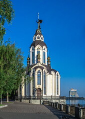 Church on the Dnipro embankment, Ukraine