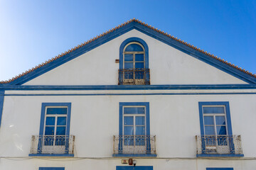Obraz premium view of the Emmerico Nunes Cultural Center in downtwon Sines in Portugal