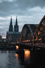 Fototapeta premium cologne cathedral at night
