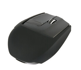 black computer mouse isolated