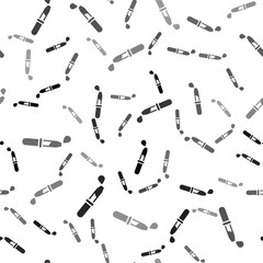 Fototapeta na wymiar Black Pipette icon isolated seamless pattern on white background. Element of medical, chemistry lab equipment. Pipette with drop. Medicine symbol. Vector.
