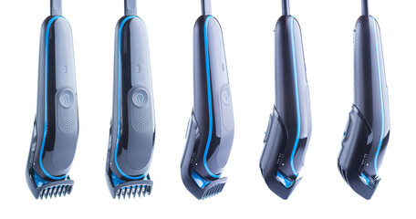 different angles Hair clipper isolated on the white background