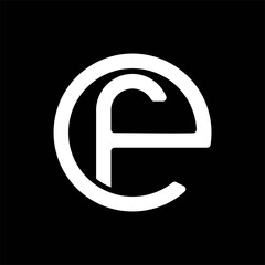 Circular letter fe logo, circular letter fe logo design vector illustration, vector stock illustration of circular letter fe logo design template