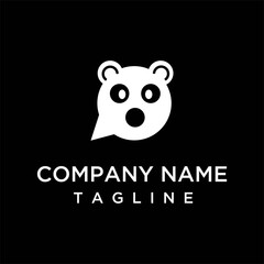 the concept of a unique, simple, creative panda animal message logo concept