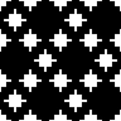 Cross shapes seamless pattern. Ethnic ornament. Folk background. Geometric wallpaper. Inca crosses image. Tribal motif. Ancient mosaic. Digital paper, web design, textile print, abstract. Vector work.