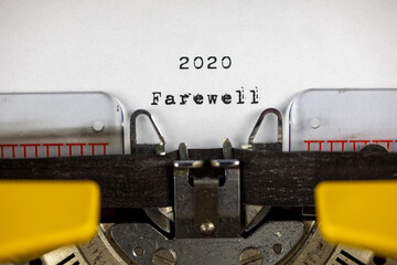 Farewell 2020 written on an old typewriter