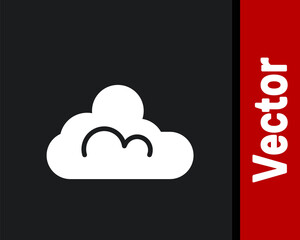 White Cloud weather icon isolated on black background. Vector.