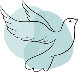 Elegant line bird. Vector illustration art.