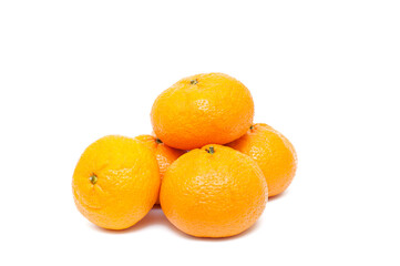 Ripe mandarins on a white background