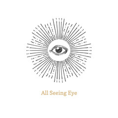 All seeing eye. Eye of Providence vector image.