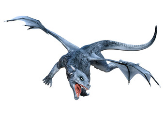Fototapeta premium 3D Rendering Fairy Tale Dragon on White