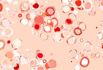 Light Red vector background with bubbles.