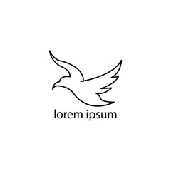 Logo outline illustration of bird template design vector