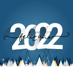 Fototapeta na wymiar 2022 - feliz año nuevo