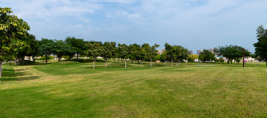 Fototapeta na wymiar The Katara Green Hills - park in Doha, Qatar